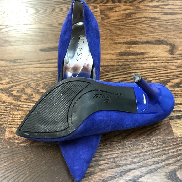 Blue sued heels. Very good condition - Picture 3 of 3